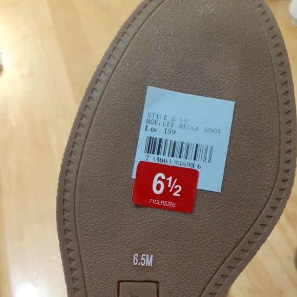 Style & Co. Noellee Lace-Up Wedge Booties Taupe Size 6.5 - Picture 4 of 4